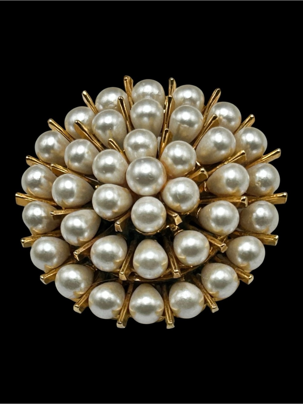 Vintage ART Arthur Pepper Faux Pearl Modernist Cluster Brooch
